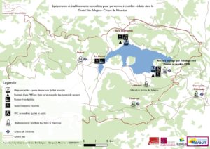 Carte équipement PMR Grand Site Salagou