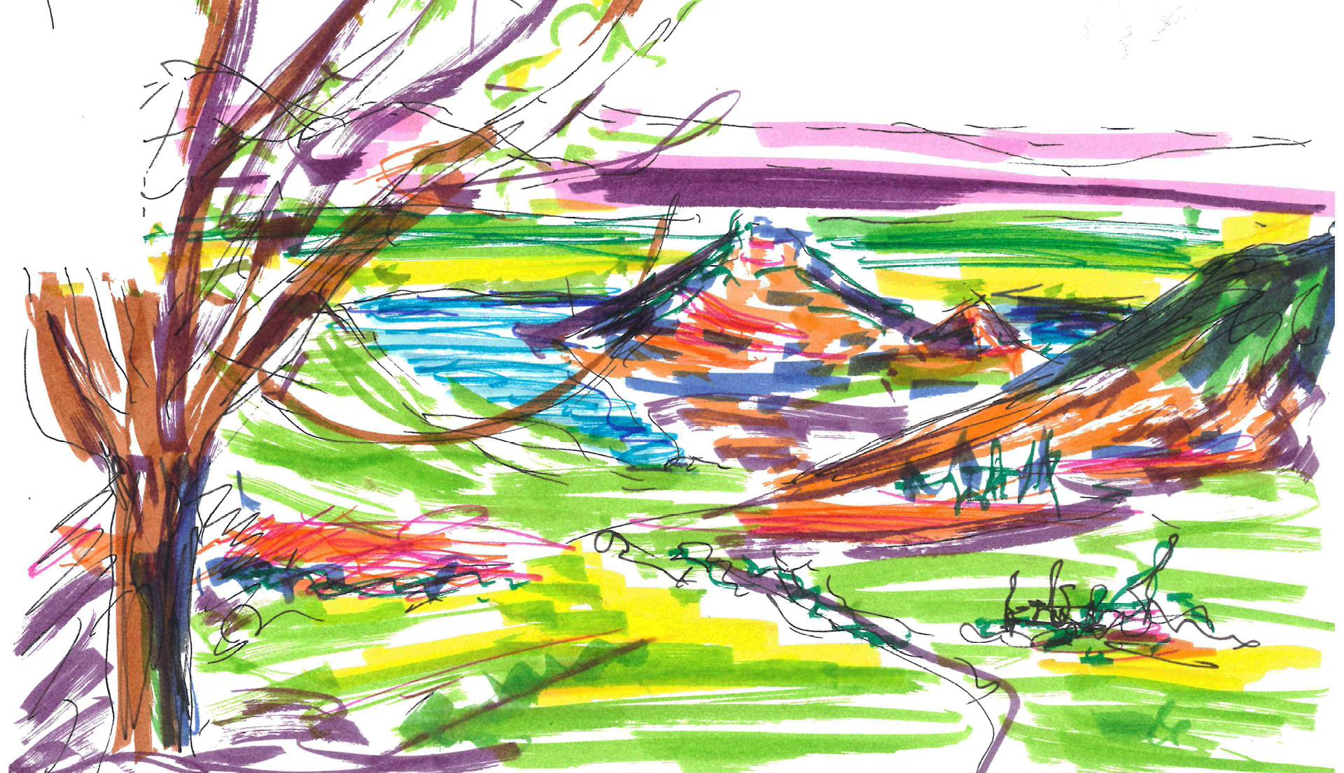 Dessin lac du Salagou